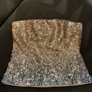 Gold/silver gradient sparkle tube top